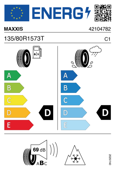 >>Etichetta Pneumatici MAXXIS AP2-AS 135/80 R15 73 T