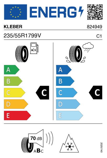 >>Etichetta Pneumatici KLEBER CITI 235/55 R17 99 V