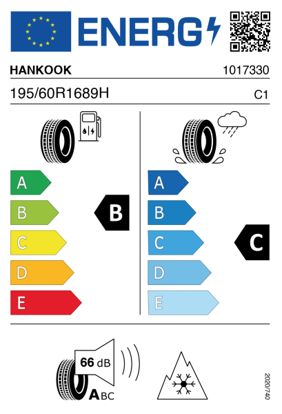 >>Etichetta Pneumatici HANKOOK H740 195/60 R16 89 H